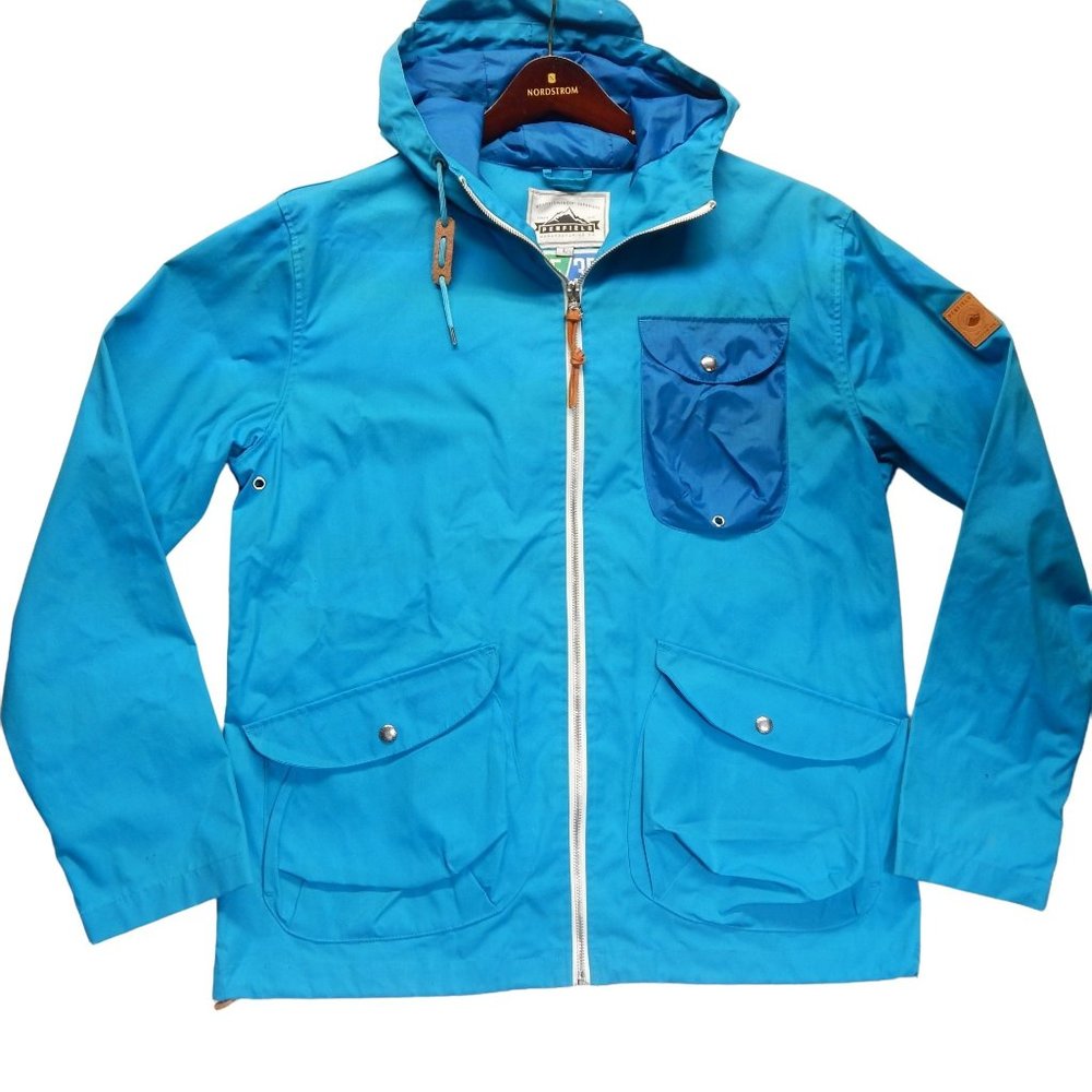 Penfield Hudson Wax 65/35 Women's Large Blue Canvas Full Zip Hooded Jacket